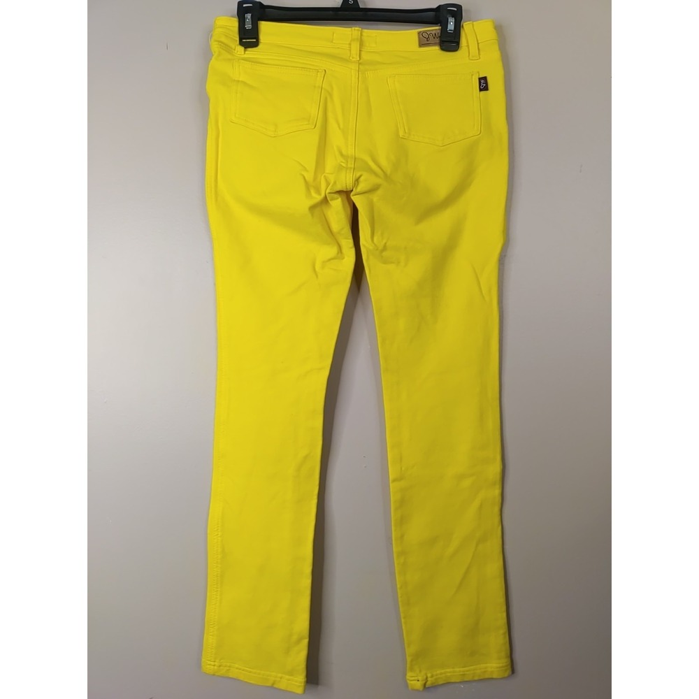 JW Maxx Women Bright Yellow Low Rise Skinny Stretch Jeggings Size L - Picture 2 of 4